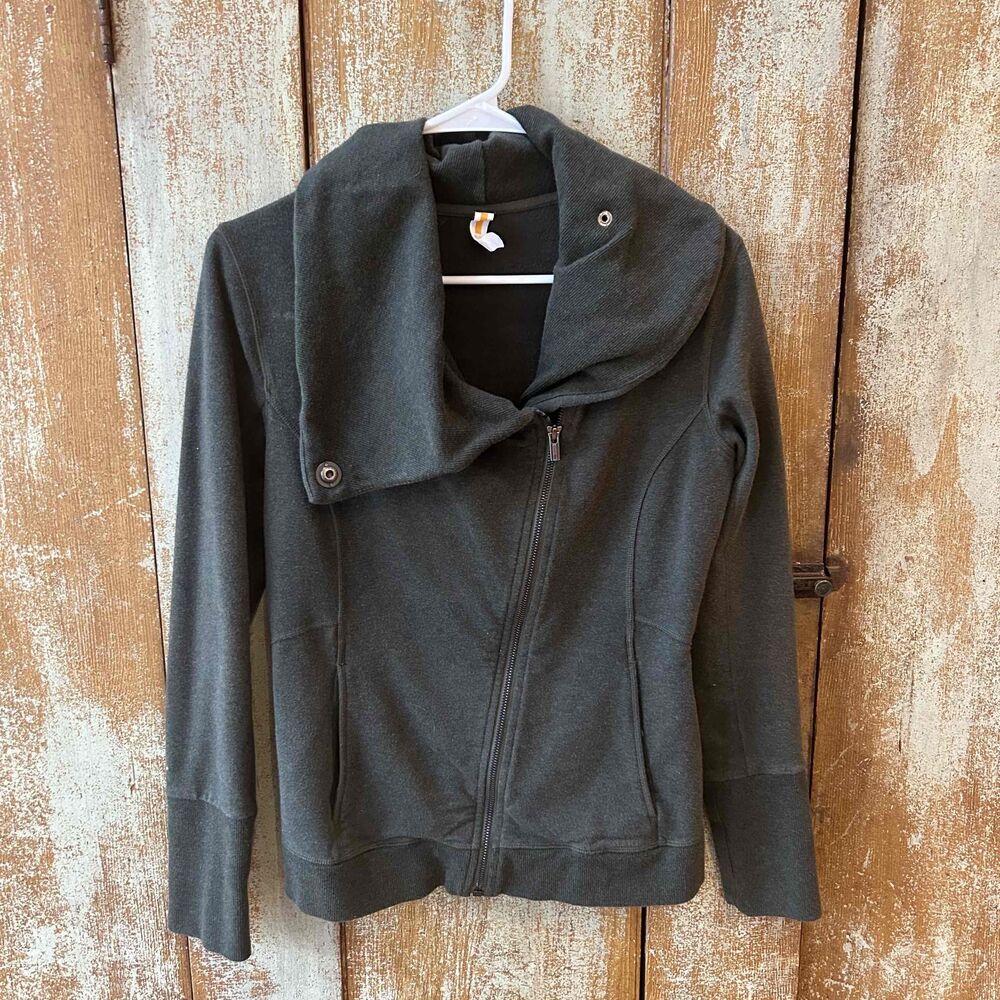 Athleta Womens Olive Green Zip Pullover Jacket Petite Small